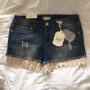 Altar’d State Lace Trim Jean Shorts